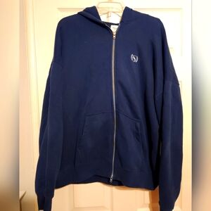 Abercrombie & Fitch Blue Zip Up Blue Sweater Oversized